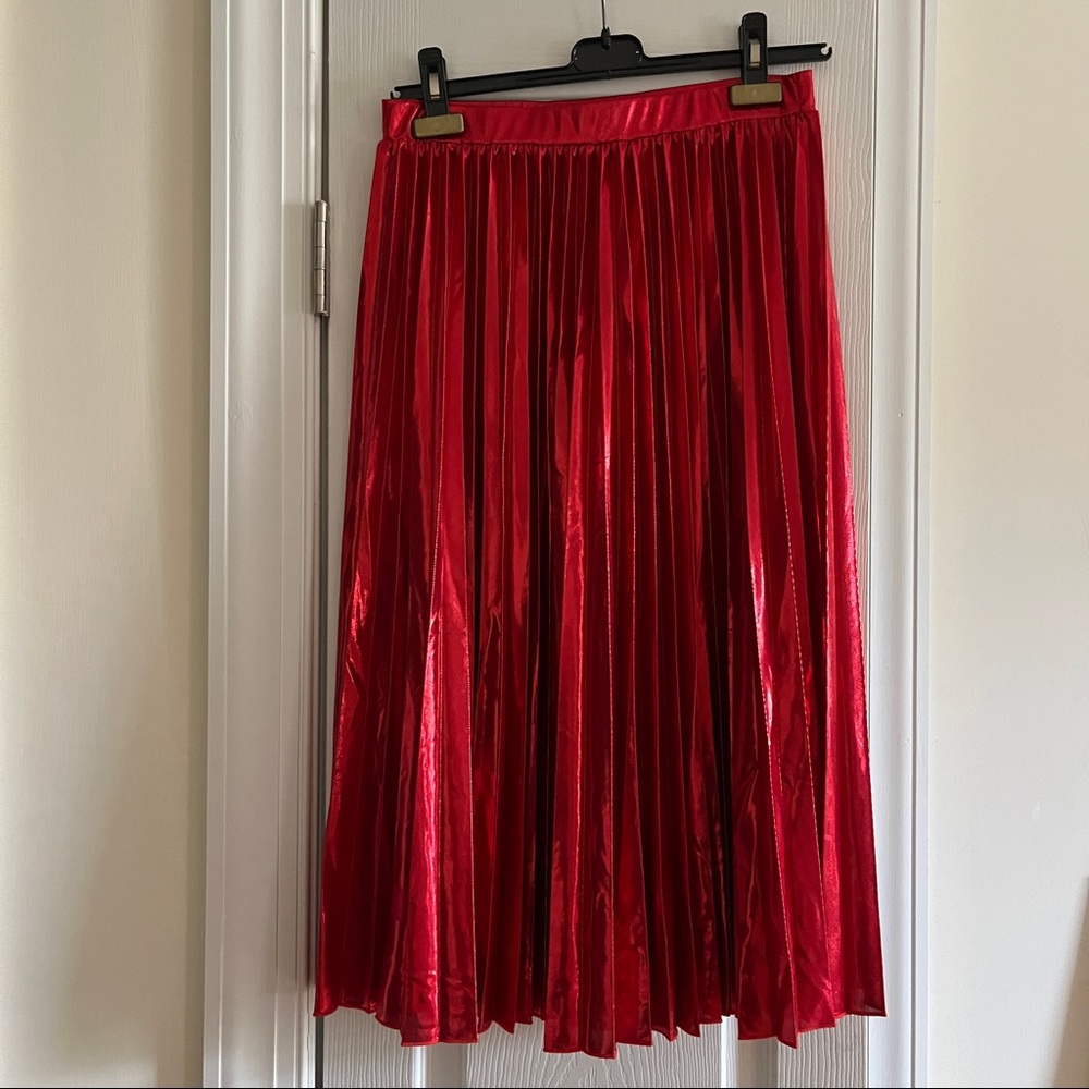 Max & Co lamé pleated midi skirt, size M